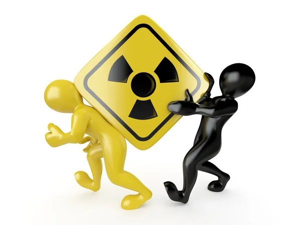 Zwei Männer mit simbol der Strahlung — Stockfoto