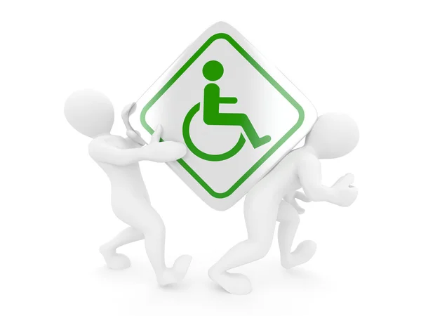 Два человека в инвалидной коляске — стоковое фото
