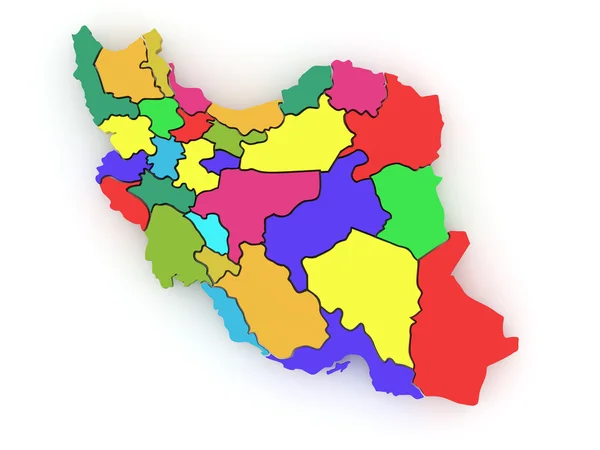 Carte tridimensionnelle de l'Iran — Photo