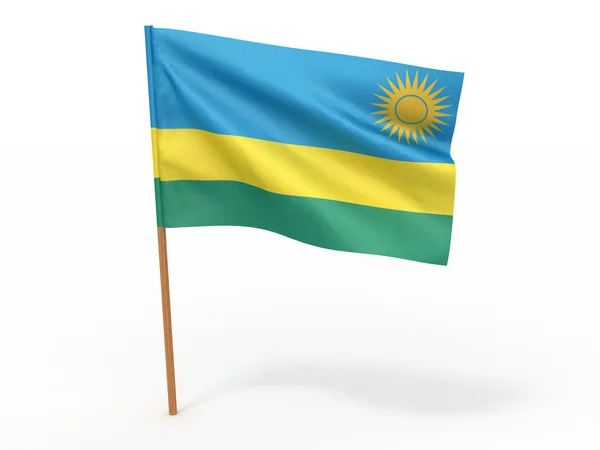 在风中飘扬的旗帜。卢旺达 — 图库照片