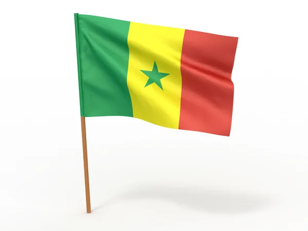 在风中飘扬的旗帜。塞内加尔 — 图库照片