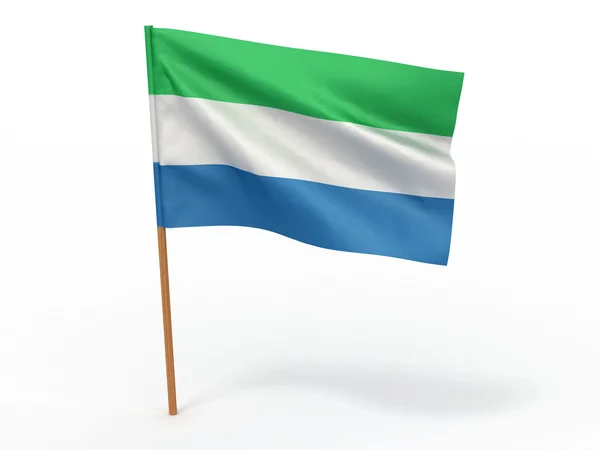 Bandeira a tremer ao vento. Serra Leoa — Fotografia de Stock