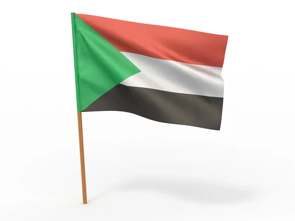 Vlajka vlající ve větru. Súdán — Stock fotografie