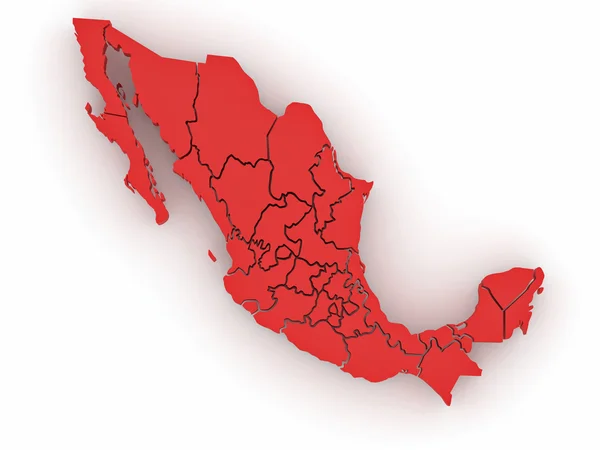 Dreidimensionale Karte von Mexiko — Stockfoto