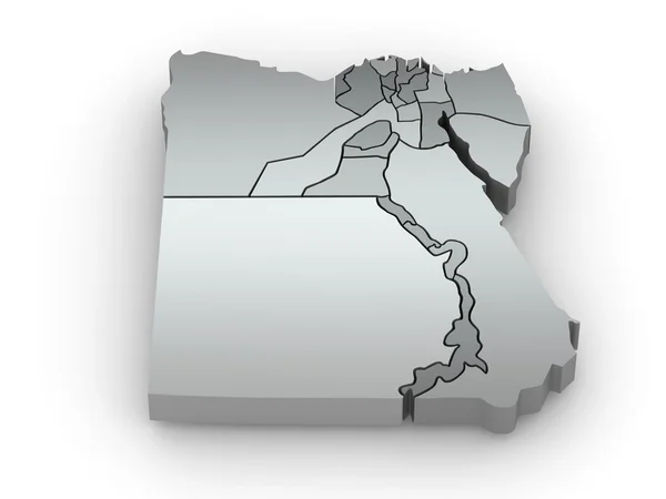 Trójwymiarową mapę Egiptu. 3D — Zdjęcie stockowe