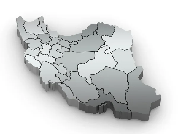 Trójwymiarową mapę Iranu — Zdjęcie stockowe