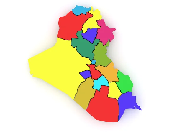 Irak'ın üç boyutlu Haritası — Stok fotoğraf