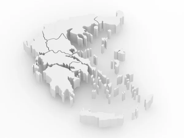 Three-dimensional map of Greece — Stock Photo, Image