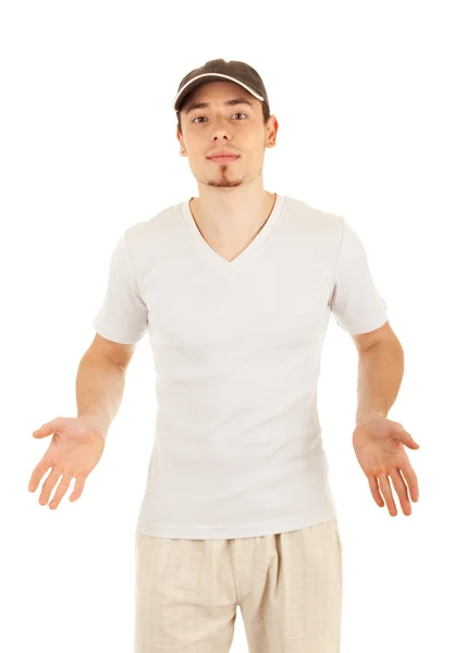 Confused young casual man — Stock Photo, Image