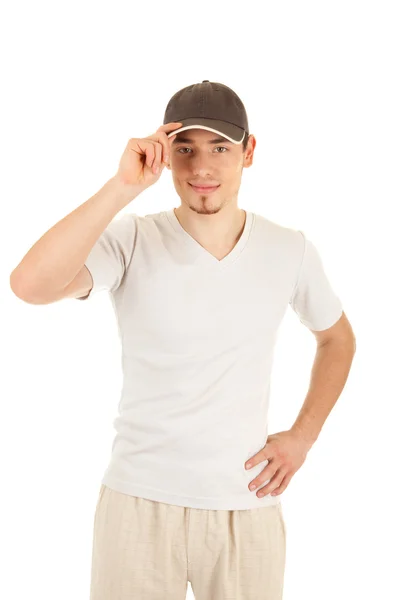 Young man in a hat — Stock Photo, Image