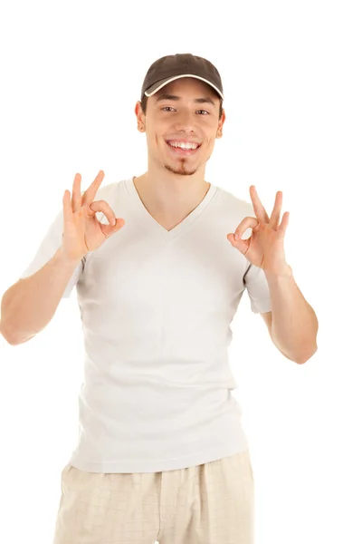 Ok gesturing by worker — Stock Photo, Image