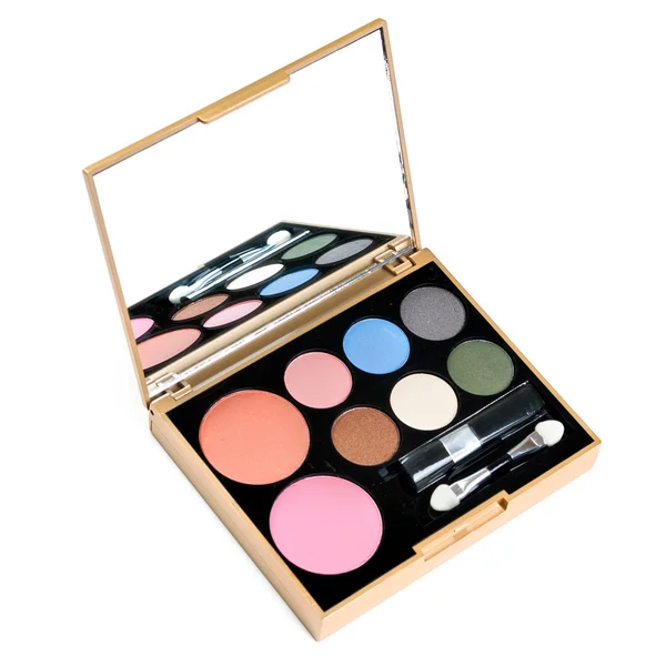 stock image Eyeshadows set with brush