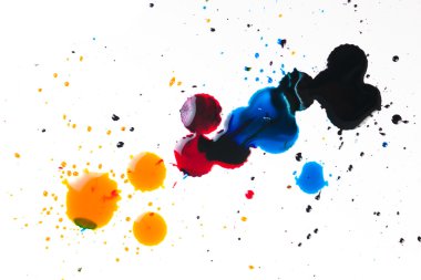 Colorful ink blot on white clipart