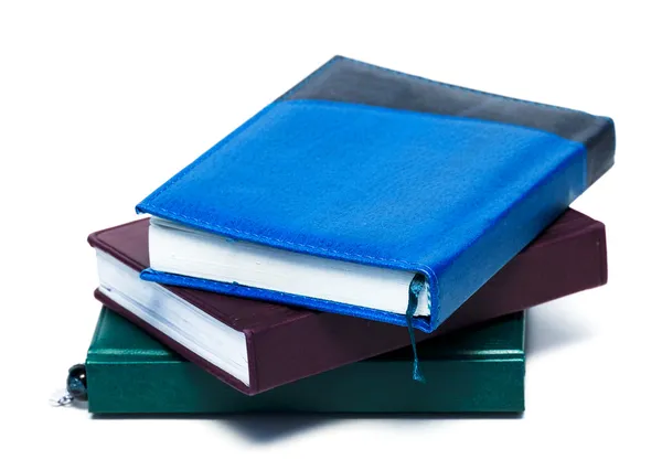 Cadernos com marca de livro isolada em fundo branco — Fotografia de Stock