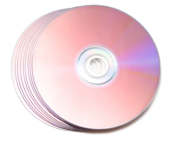 Stos romów Cd lub DVD izolowanych na białym tle — Zdjęcie stockowe