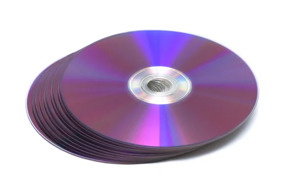Stack of Cd or DVD roms isolated on white background — Stock Photo, Image