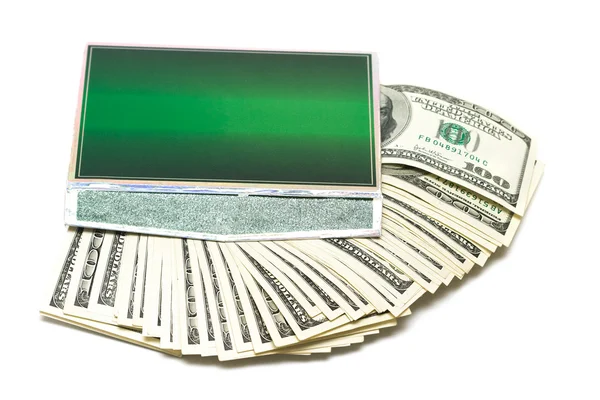 Багато грошей у зеленій коробці — стокове фото