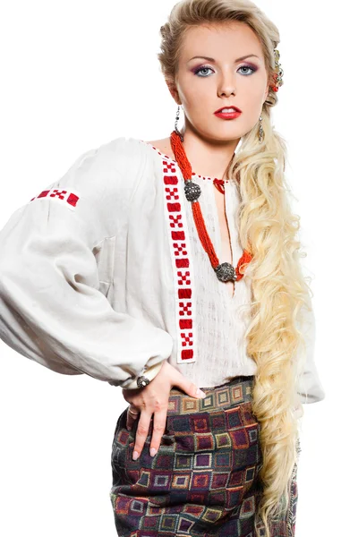 Ulusal kostüm güzel kadın — Stok fotoğraf