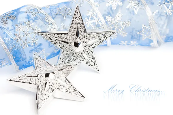 お祝いリボンが付いているクリスマス星 — ストック写真