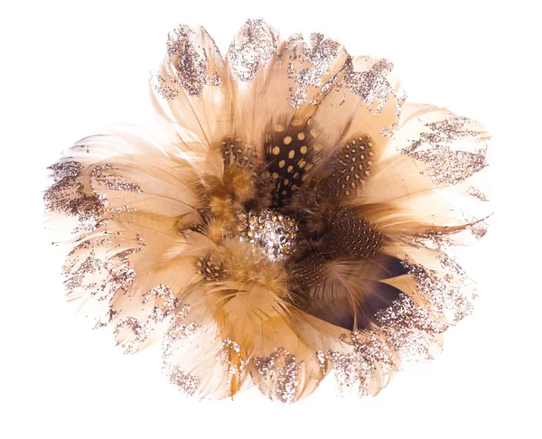 Рождественский цветок пуансеттия из перьев и стразами — стоковое фото