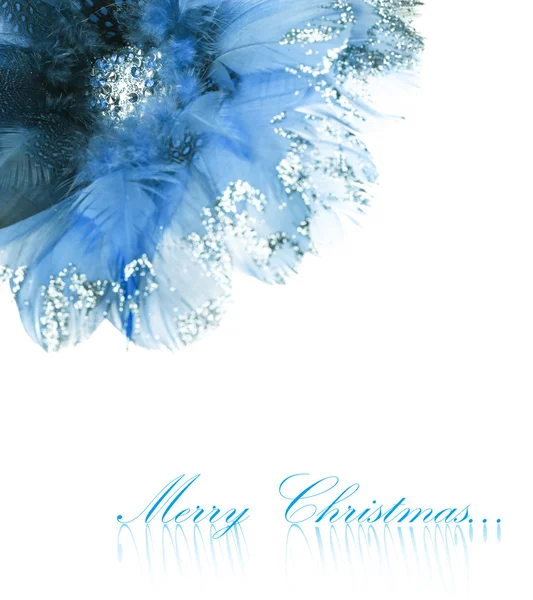 Vánoční květina Poinsetie z peří a kamínky — Stock fotografie