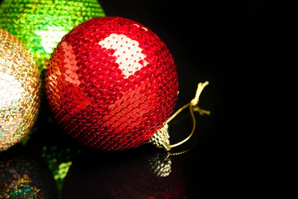 Jul dekorationer på svart bakgrund — Stockfoto