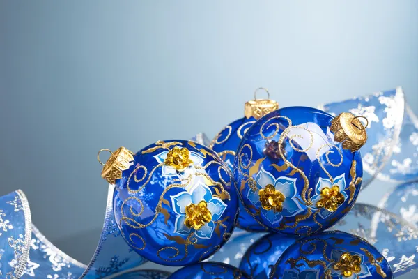 Bolas Decoração Natal Com Fita — Fotografia de Stock
