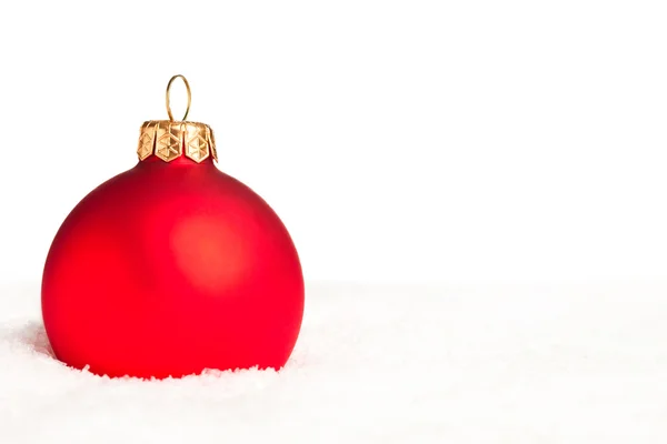Beyaz Arka Plan Üzerinde Izole Kar Ile Noel Dekorasyon — Stok fotoğraf