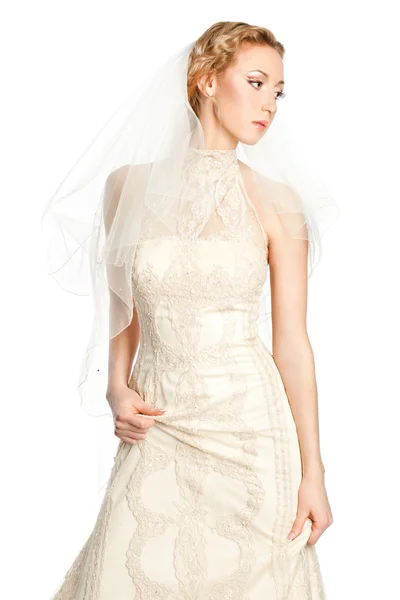 아름다운 흰옷을 입은 신부 — 스톡 사진