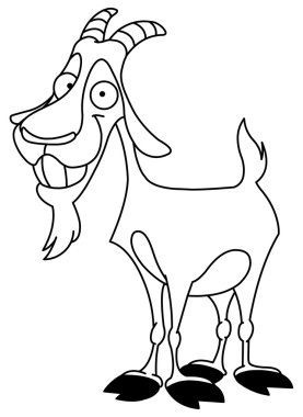 Outlined billy goat clipart