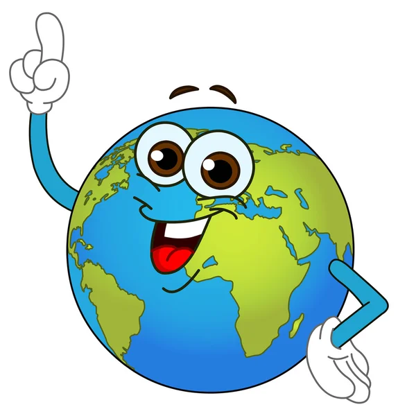 Wereld globe cartoon — Stockvector