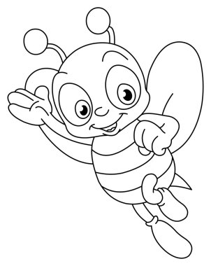 Outlined bee clipart