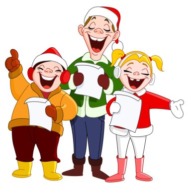 Christmas carolers clipart