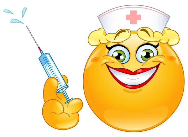 Emoticono de enfermera — Vector de stock