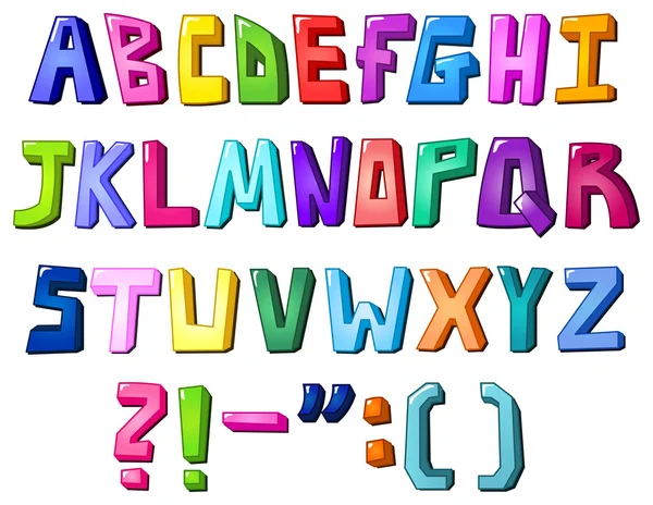Lettres multicolores — Image vectorielle