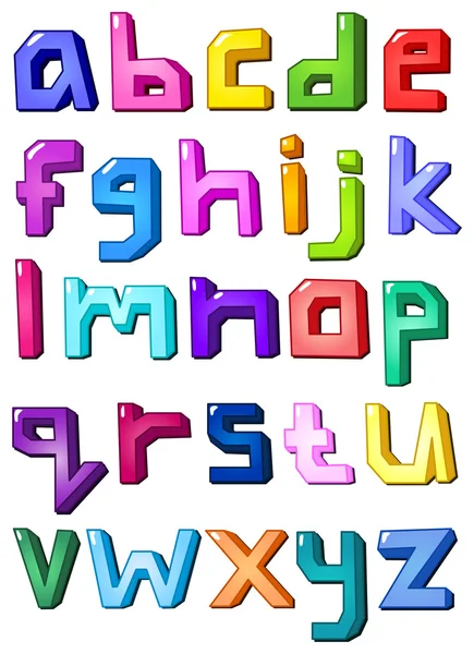 Multicolor små bokstäver — Stock vektor