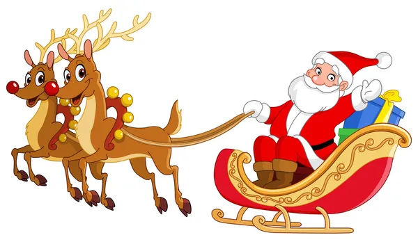 圣诞老人雪橇 — 图库矢量图片