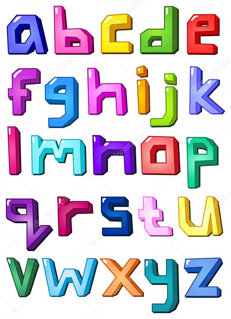 Multicolor small letters