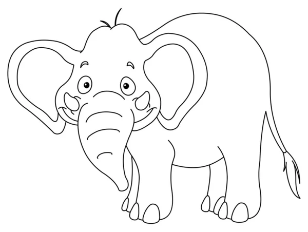 輪郭を描かれた象 — ストックベクタ