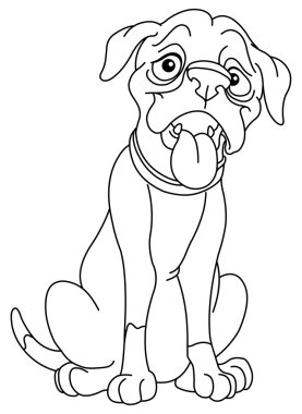 Outlined boxer clipart