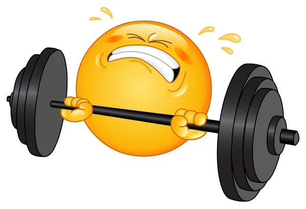 Emoticon für Gewichtheber — Stockvektor