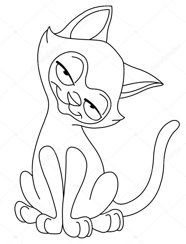 Outlined siamese cat