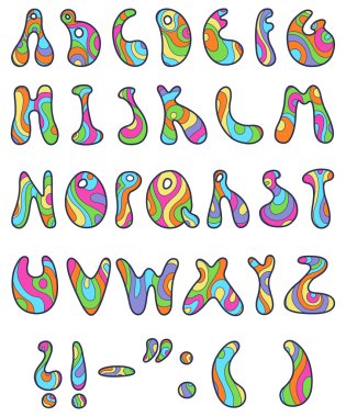 Psychedelic letters clipart