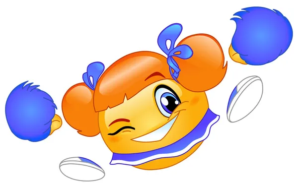 Pom-pom girl émoticône — Image vectorielle