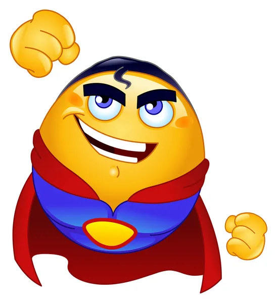 Emoticon super herói —  Vetores de Stock