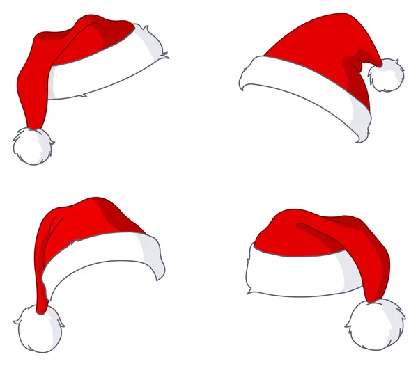 Weihnachtsmannhüte — Stockvektor