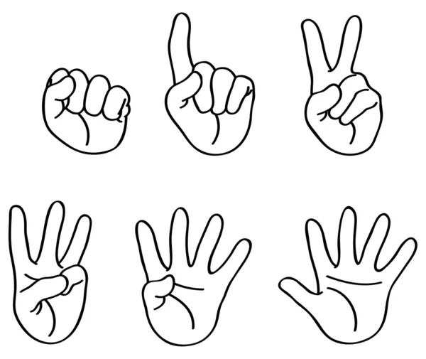 概述计数的手指 — 图库矢量图片