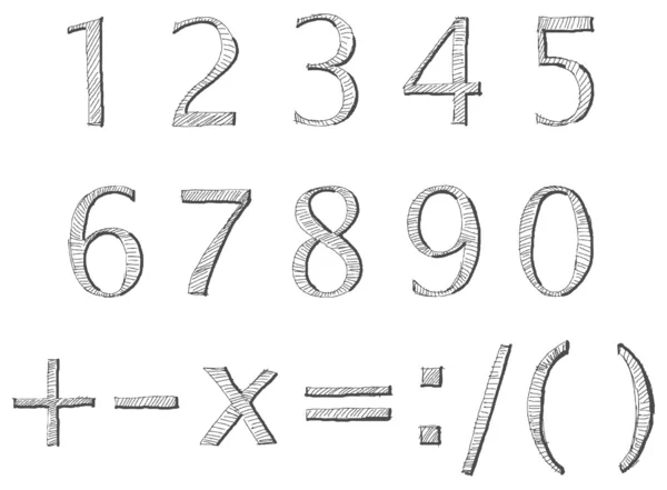 Doodle čísla — Stockový vektor