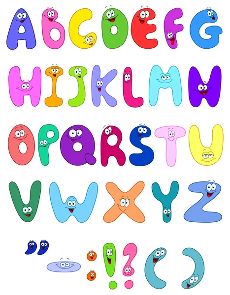 Jeu de dessin animé vectoriel des lettres abc — Image vectorielle