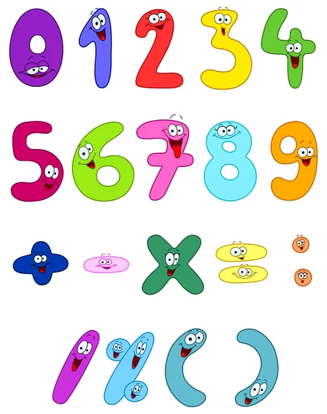 Vector cartoon set of happy numbers — Stock Vector © yayayoyo #4588718